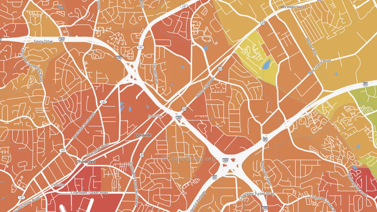 Doraville, GA Map of Murder Rates
