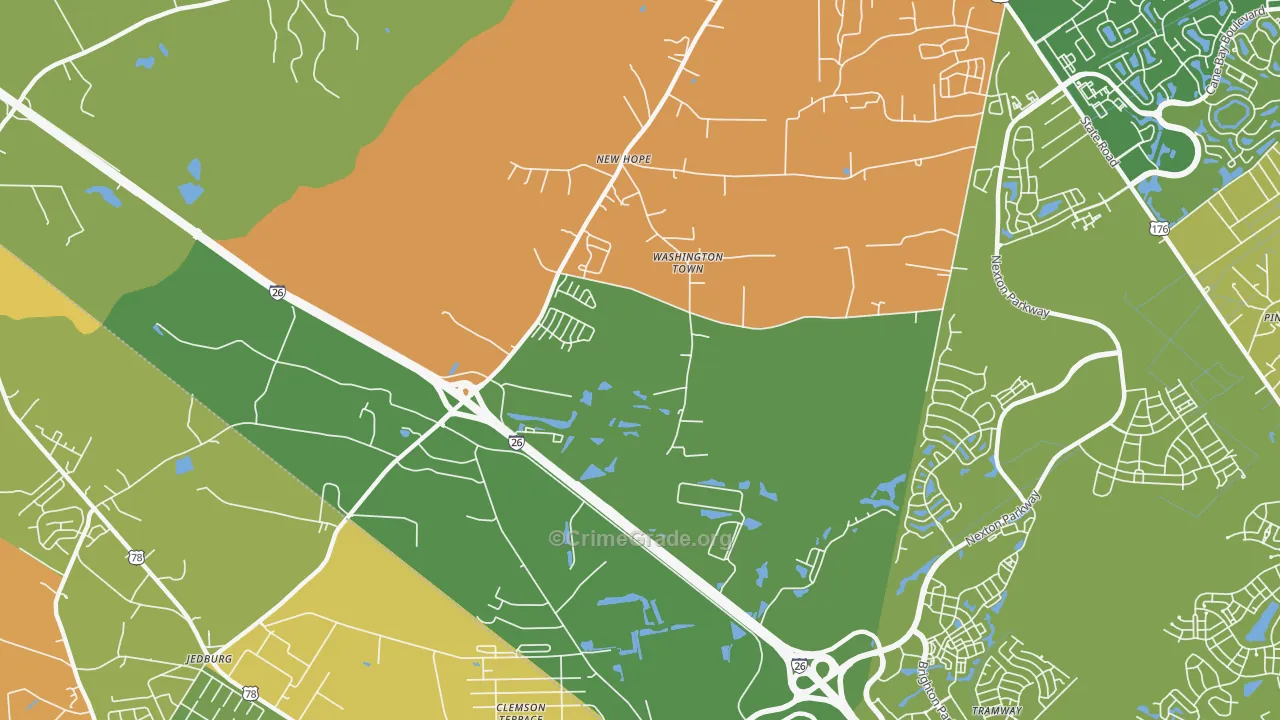 Dorchester Estates, SC Map of Murder Rates