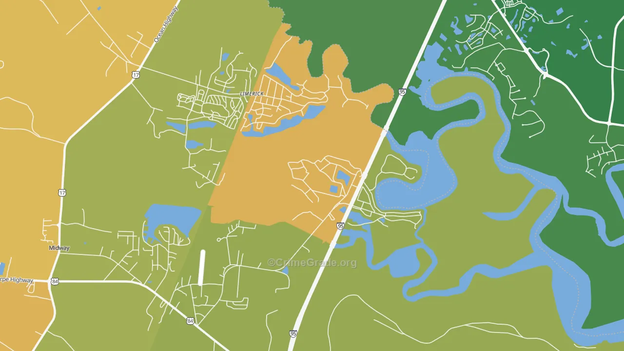 Dorchester, GA Map of Murder Rates