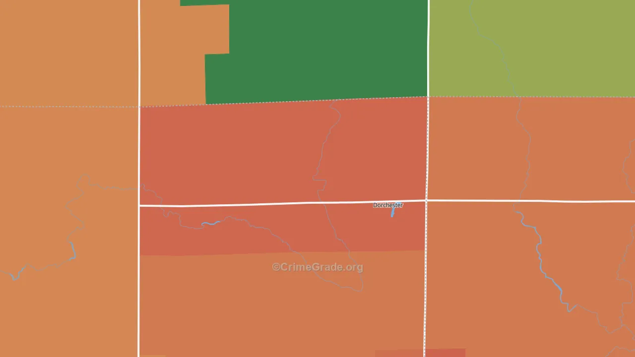 Dorchester, WI Map of Murder Rates