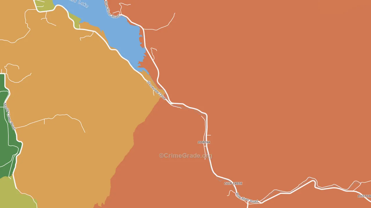 Dorena, OR Map of Murder Rates