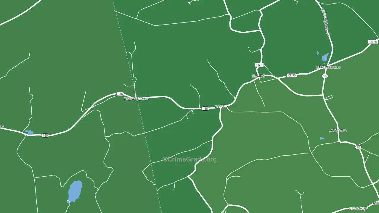 Dorloo, NY Map of Murder Rates