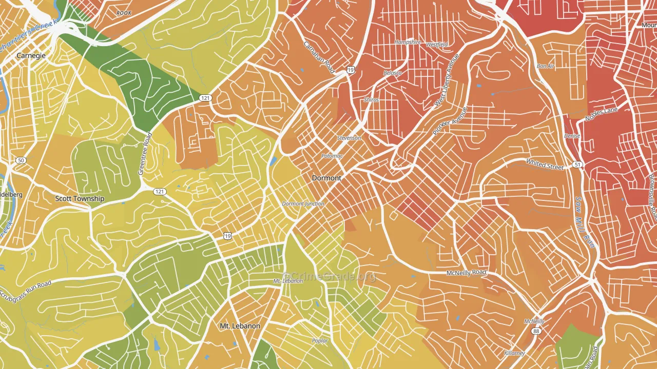 Dormont, PA Map of Murder Rates