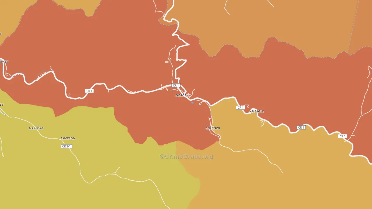 Dorothy, WV Map of Murder Rates