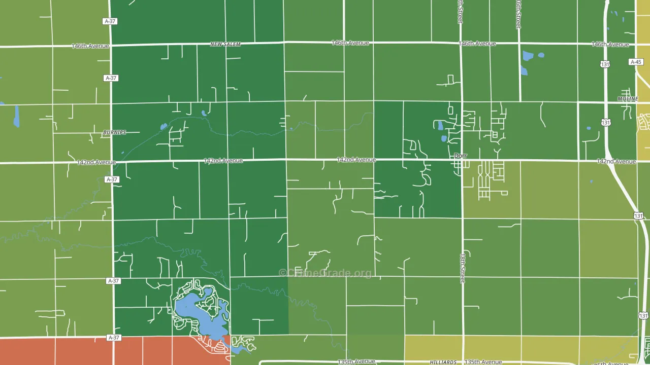 Dorr, MI Map of Murder Rates
