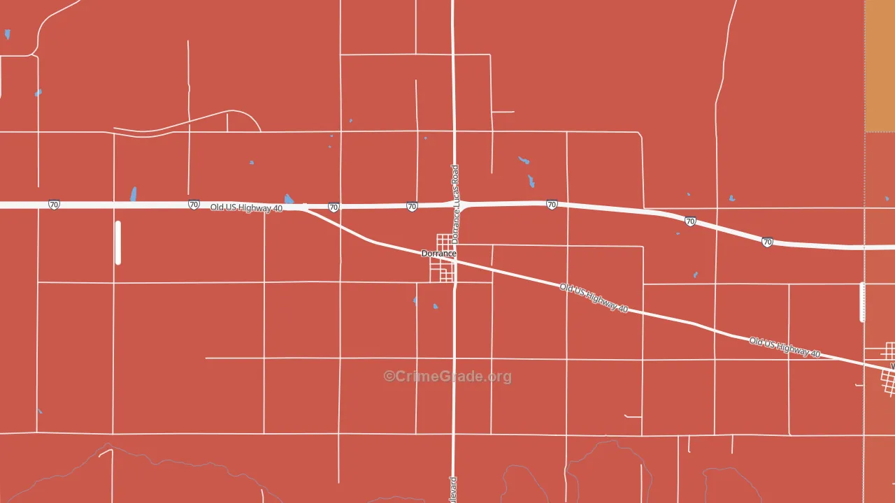 Dorrance, KS Map of Murder Rates