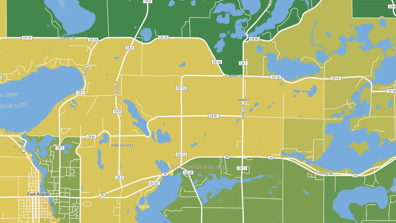 Dorset, MN Map of Murder Rates