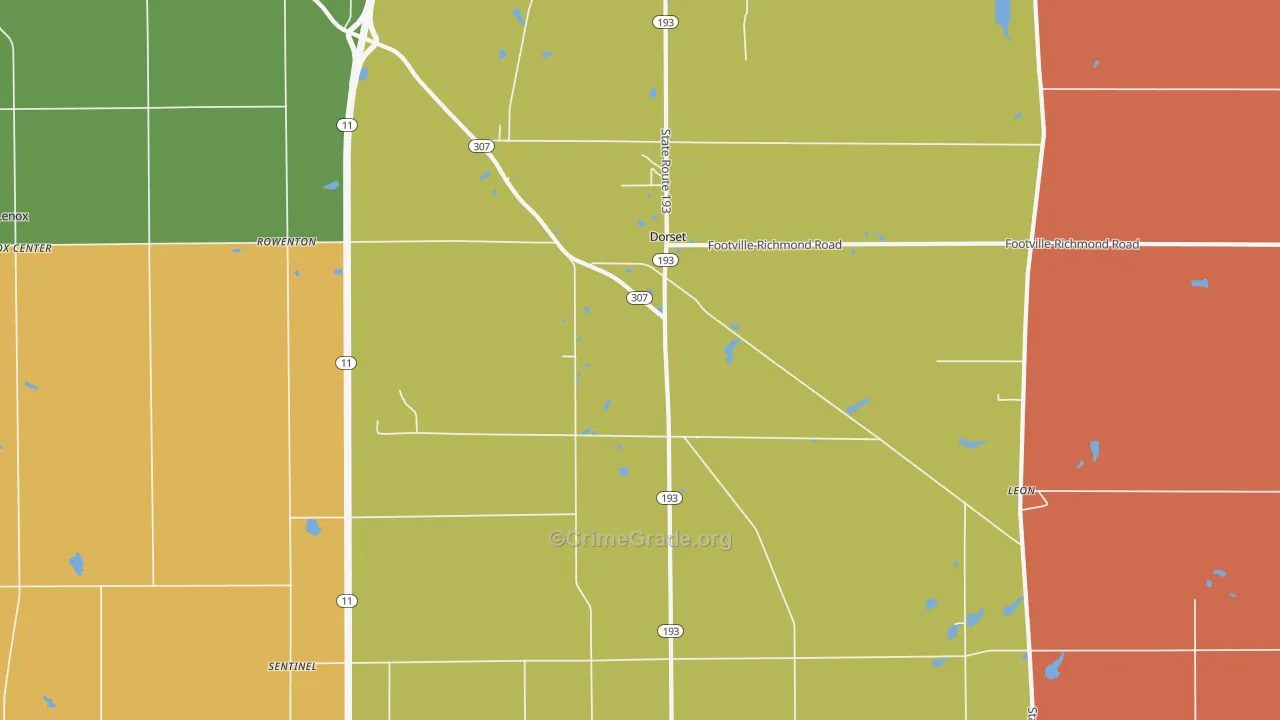 Dorset, OH Map of Murder Rates