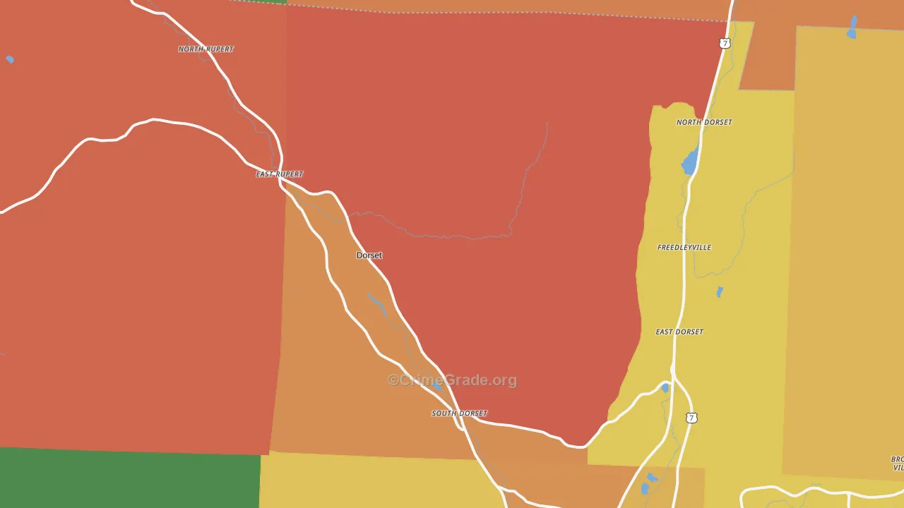 Dorset, VT Map of Murder Rates