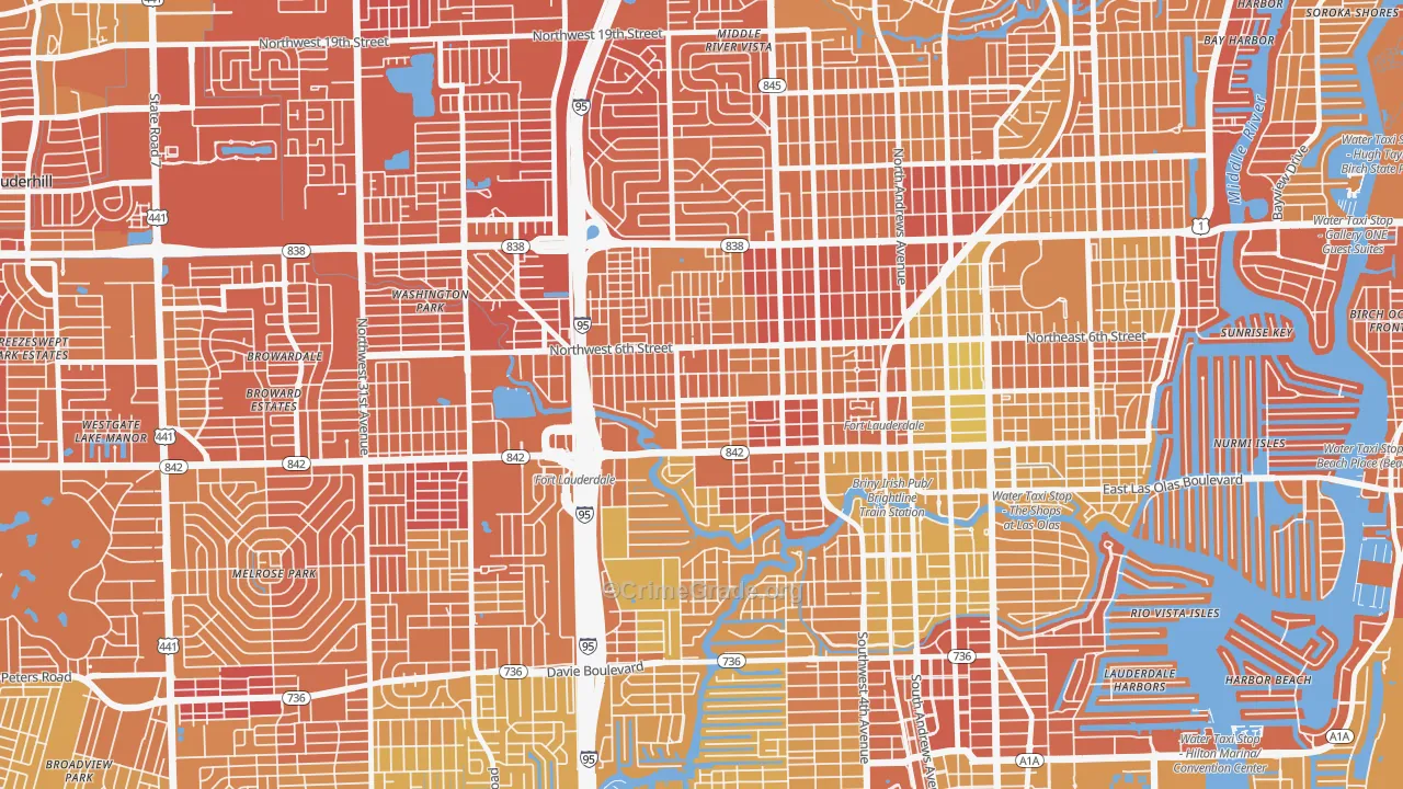 Dorsey-Riverbend, Fort Lauderdale, FL Map of Murder Rates