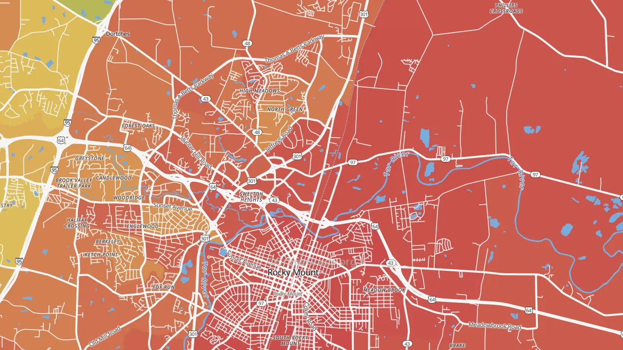 Dortches, NC Map of Murder Rates