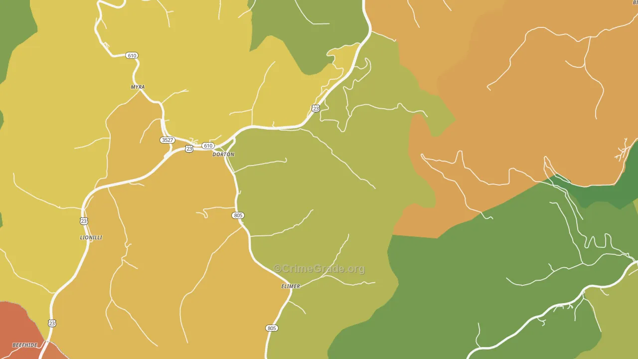 Dorton, KY Map of Murder Rates