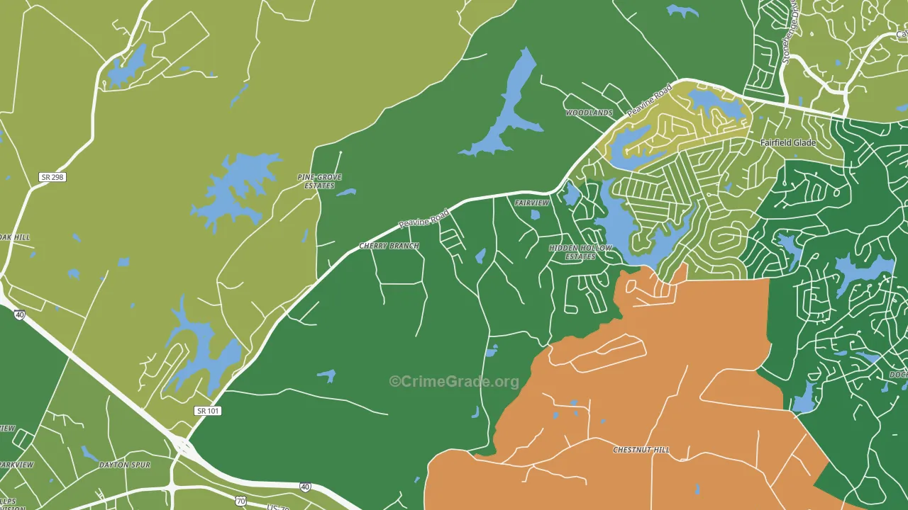 Dorton, TN Map of Murder Rates