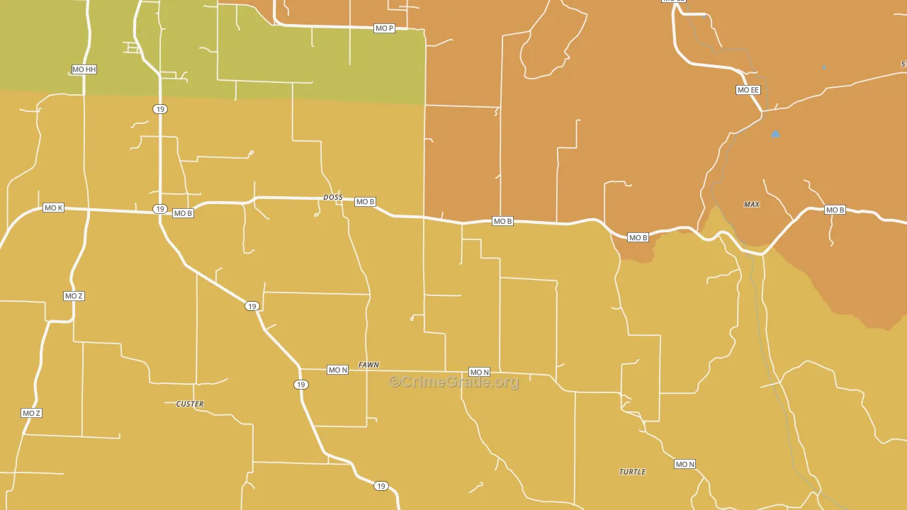Doss, MO Map of Murder Rates
