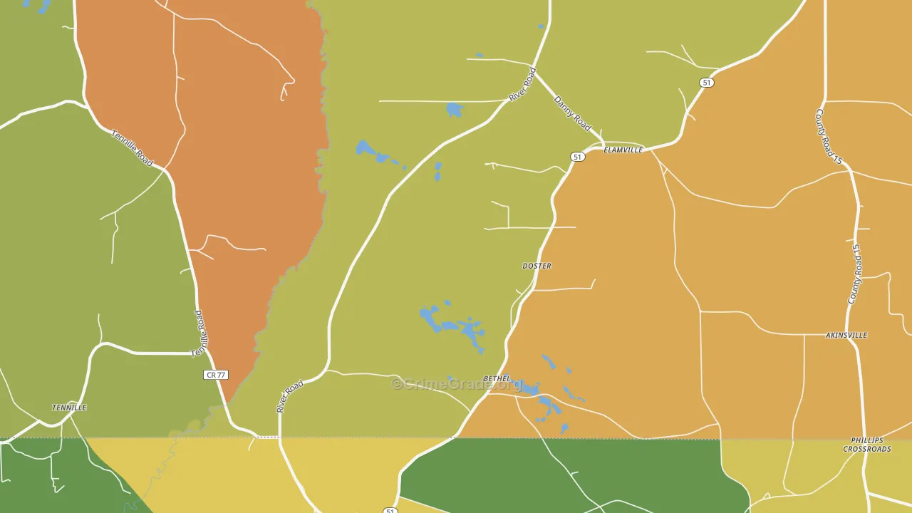 Doster, AL Map of Murder Rates