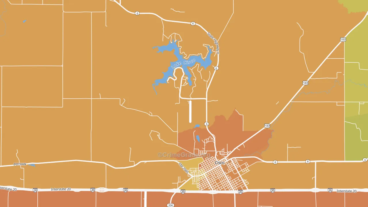 Dothan, TX Map of Murder Rates