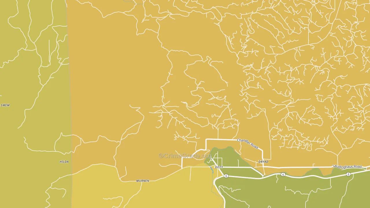 Doty, WA Map of Murder Rates
