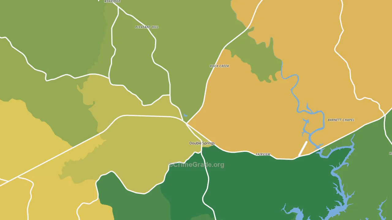 Double Springs, AL Map of Murder Rates