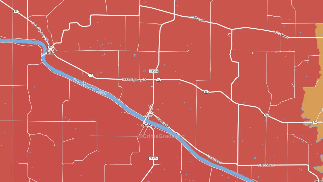 Douds, IA Map of Murder Rates
