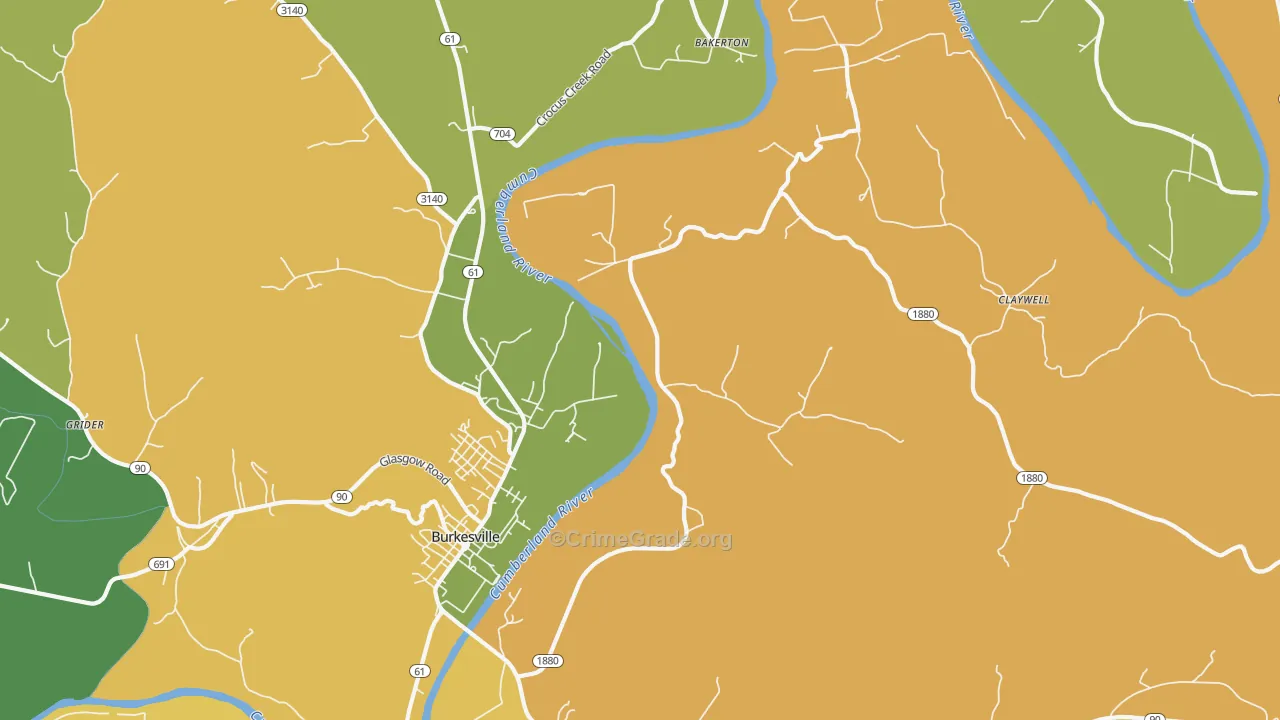 Dougan Town, KY Map of Murder Rates