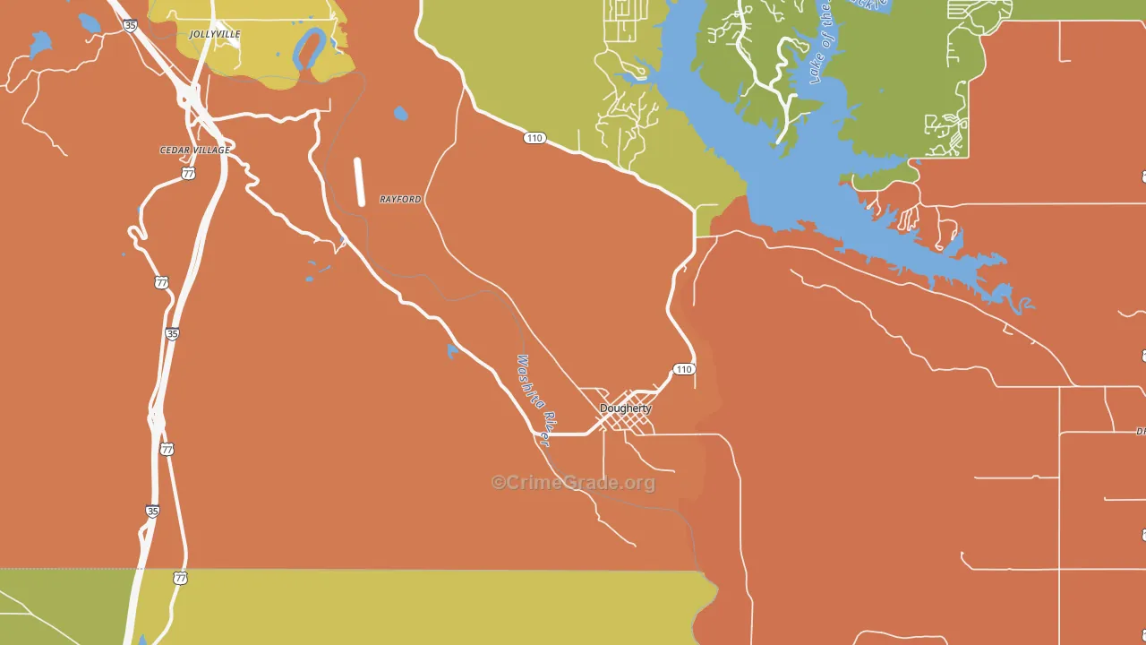 Dougherty, OK Map of Murder Rates