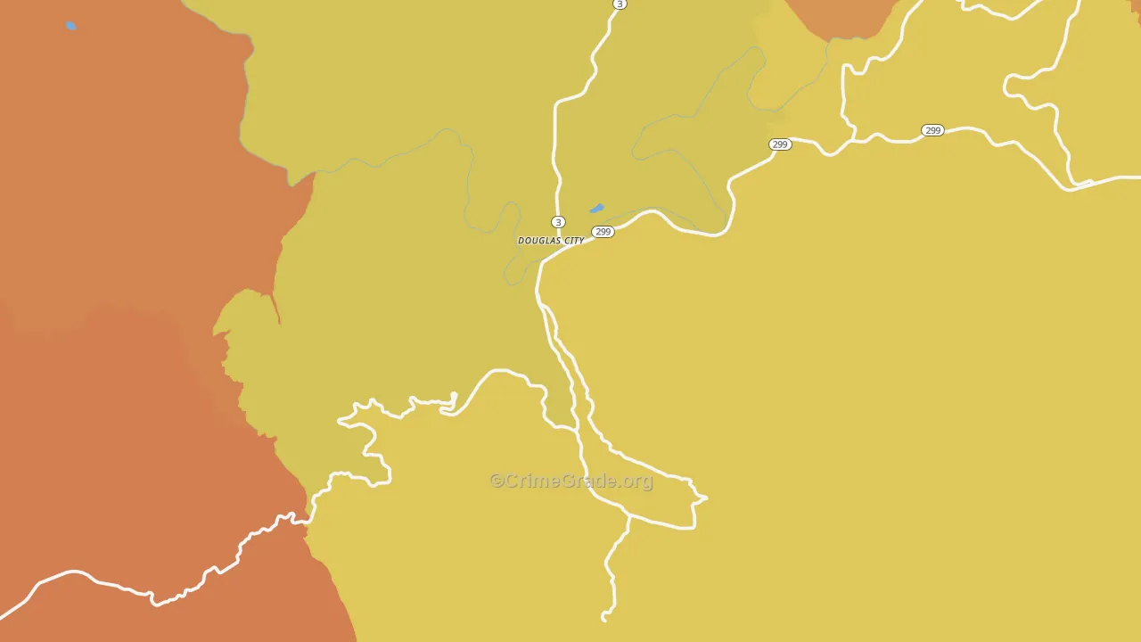 Douglas City, CA Map of Murder Rates