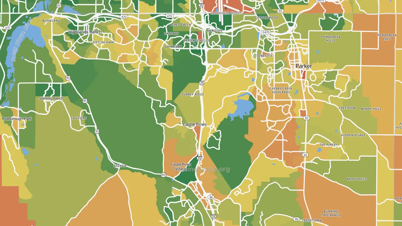 Douglas County, CO Map of Murder Rates