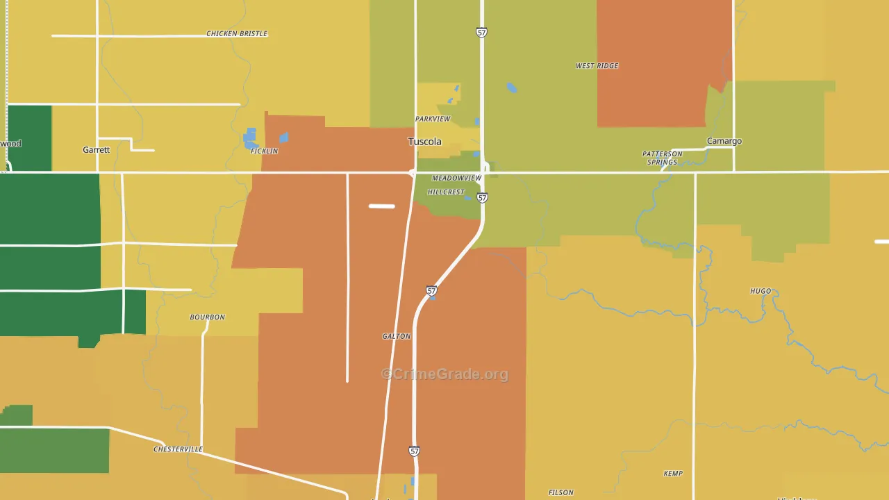 Douglas County, IL Map of Murder Rates
