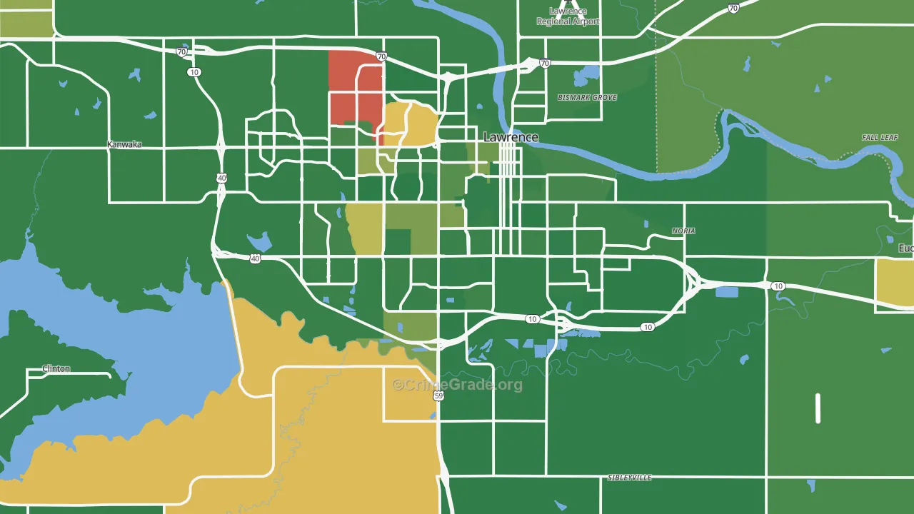 Douglas County, KS Map of Murder Rates