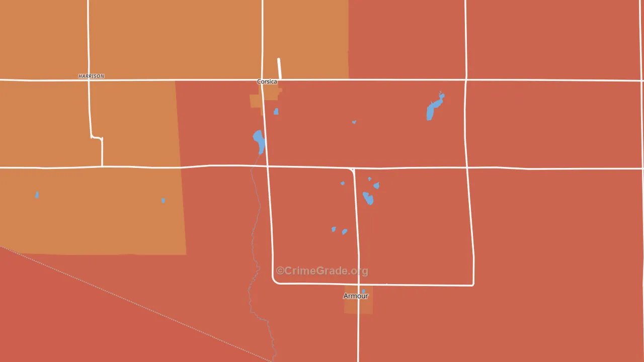 Douglas County, SD Map of Murder Rates