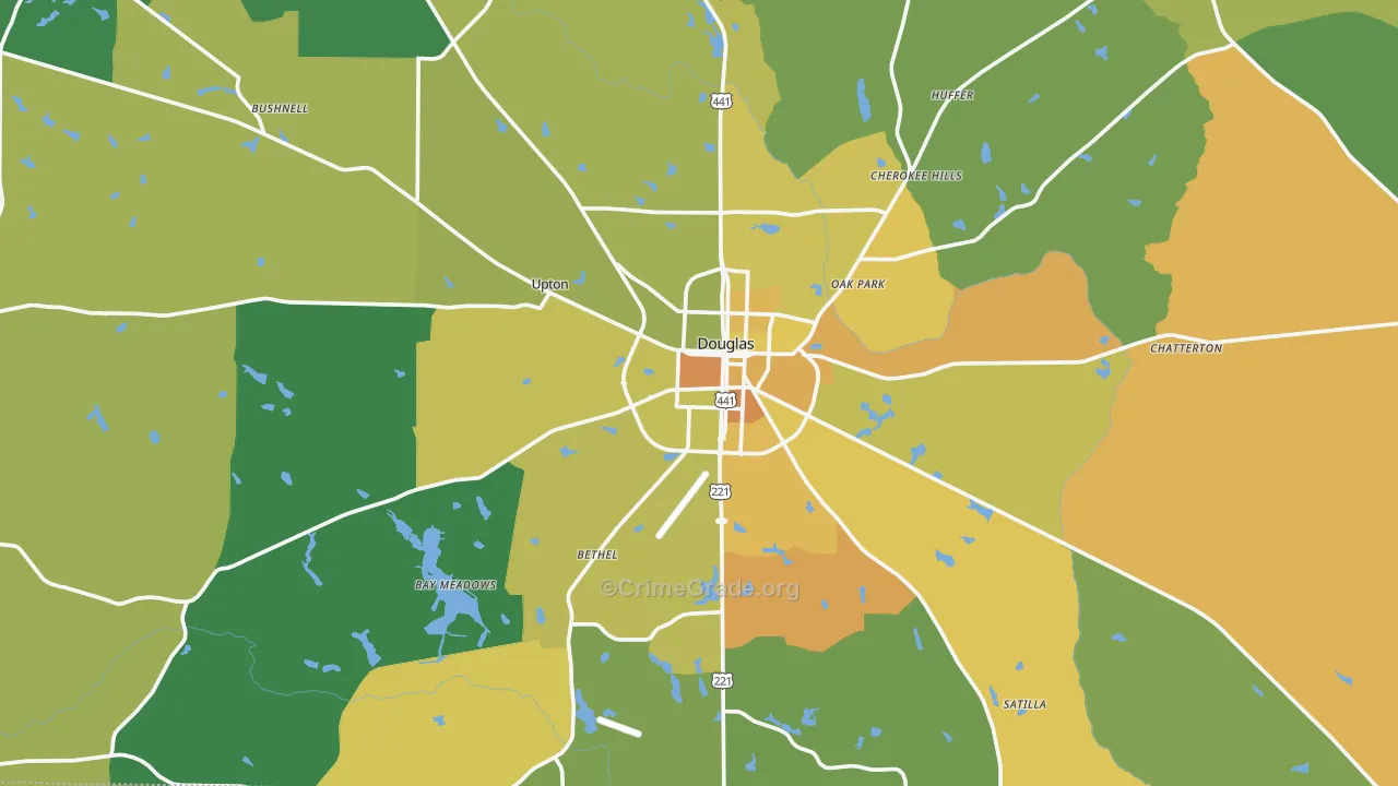 Douglas, GA Map of Murder Rates