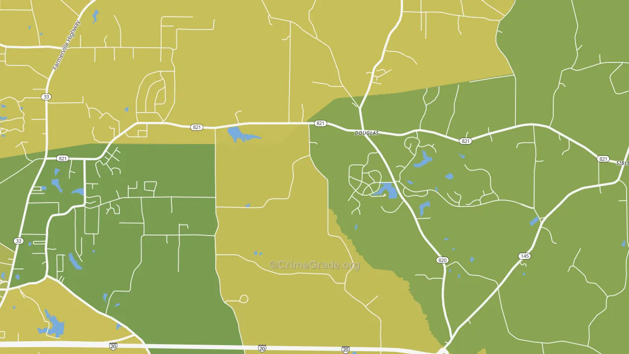 Douglas, LA Map of Murder Rates