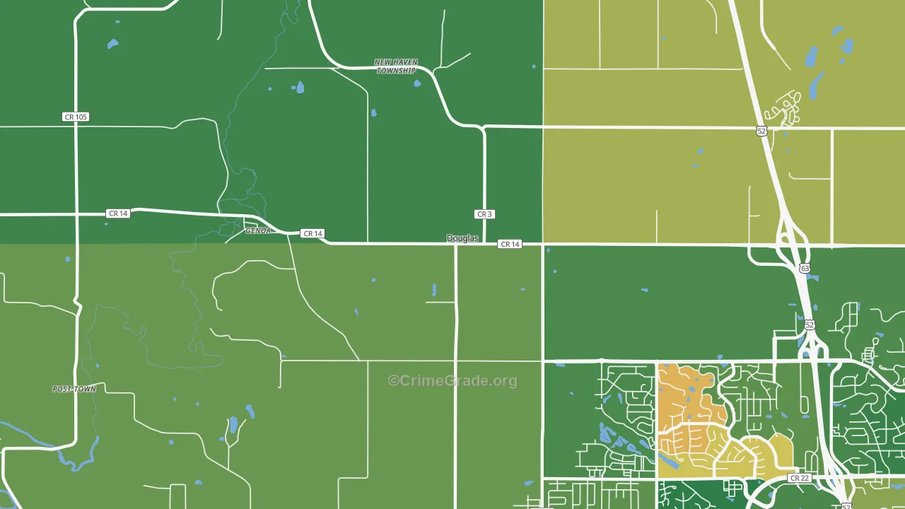 Douglas, MN Map of Murder Rates