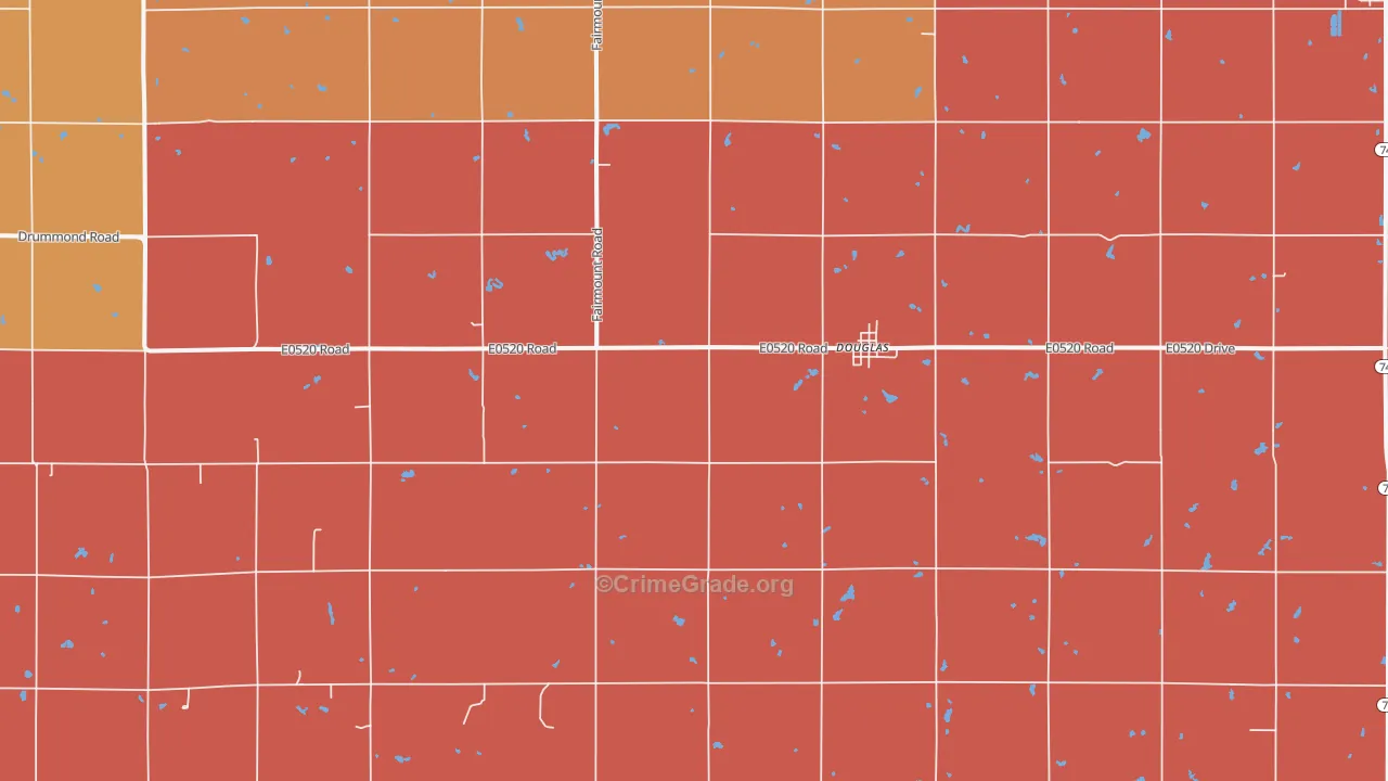 Douglas, OK Map of Murder Rates