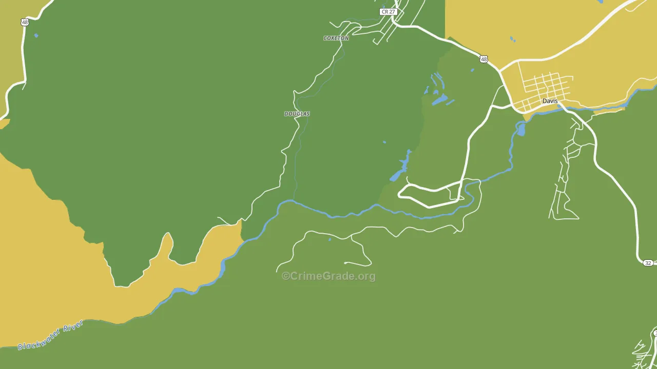 Douglas, WV Map of Murder Rates