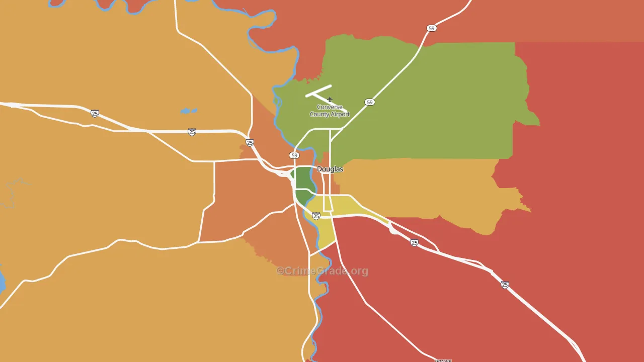 Douglas, WY Map of Murder Rates