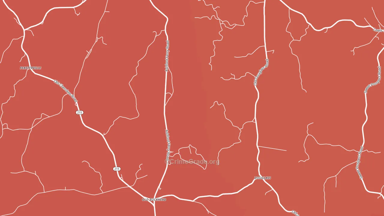 Douglass, SC Map of Murder Rates