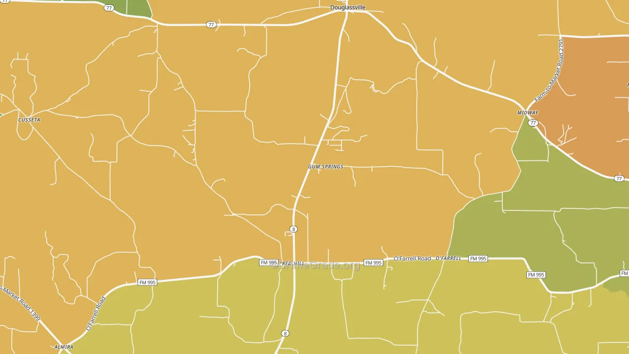 Douglassville, TX Map of Murder Rates