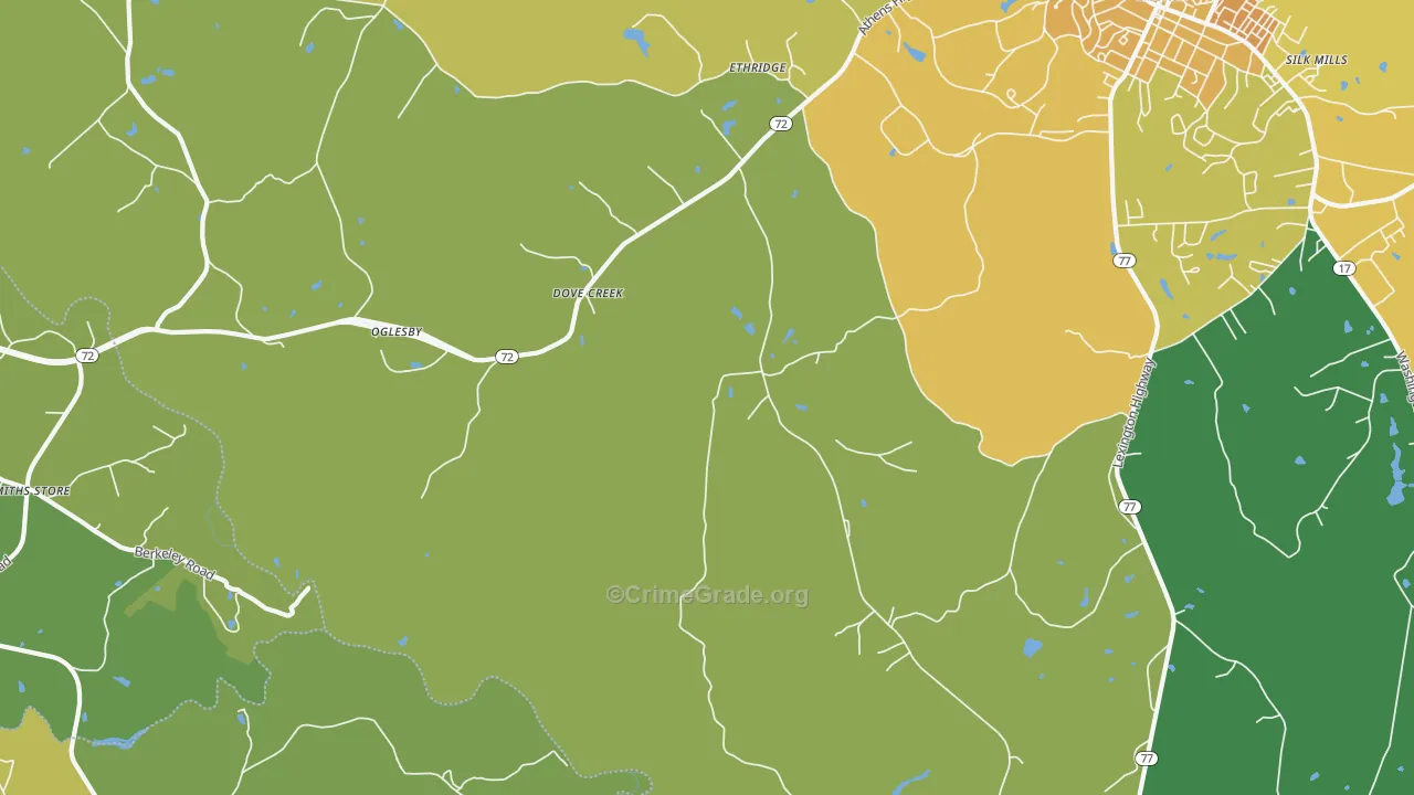 Dove Creek, GA Map of Murder Rates