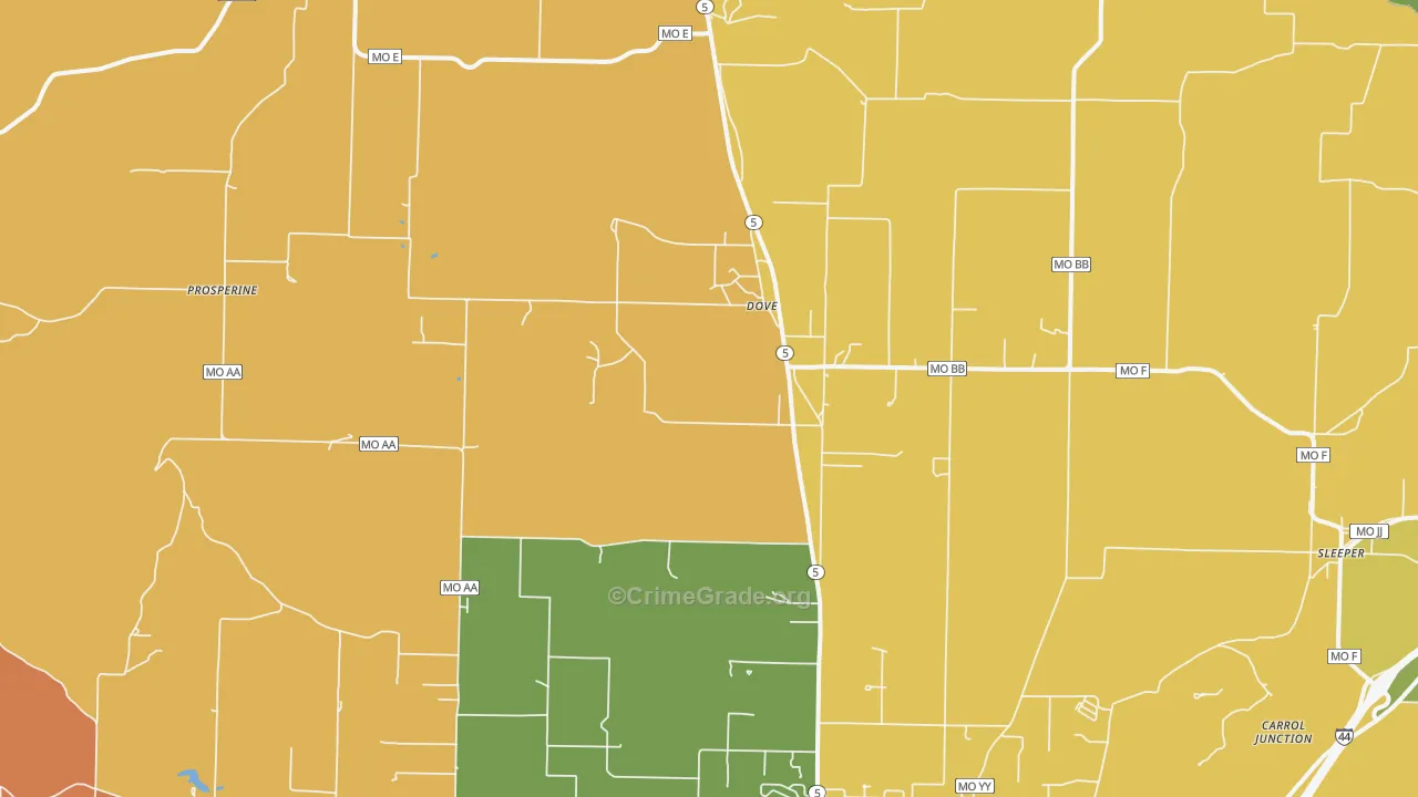 Dove, MO Map of Murder Rates