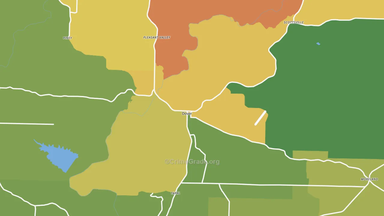 Dover, AR Map of Murder Rates