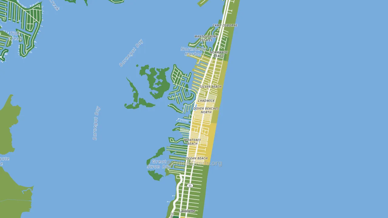 Dover Beaches North, NJ Map of Murder Rates