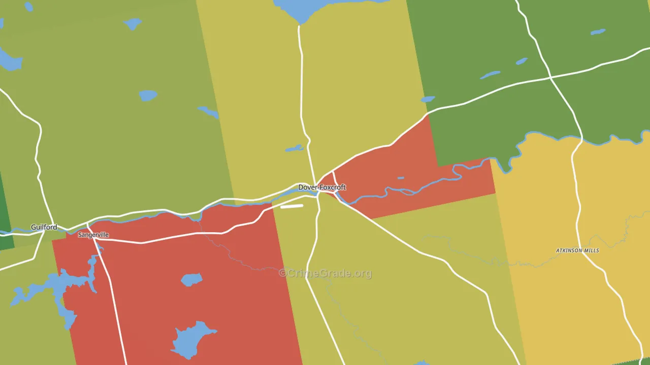 Dover Foxcroft, ME Map of Murder Rates