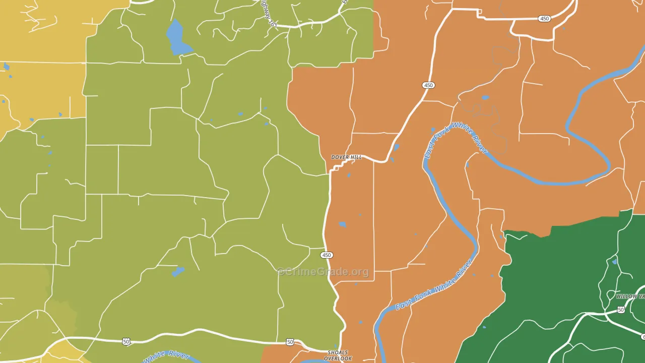 Dover Hill, IN Map of Murder Rates