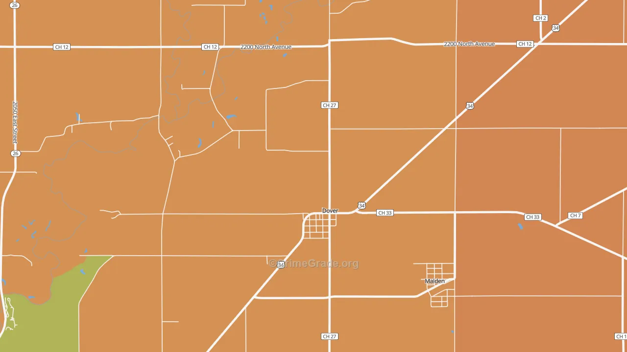 Dover, IL Map of Murder Rates
