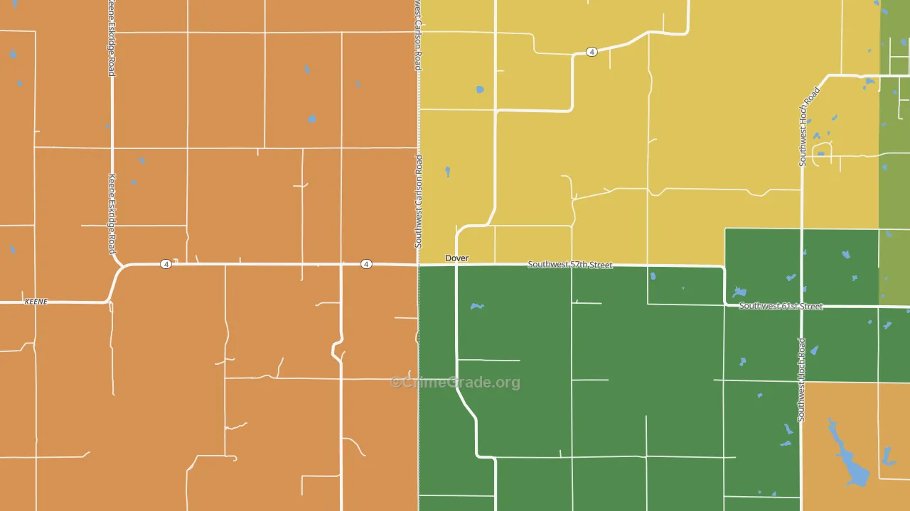 Dover, KS Map of Murder Rates