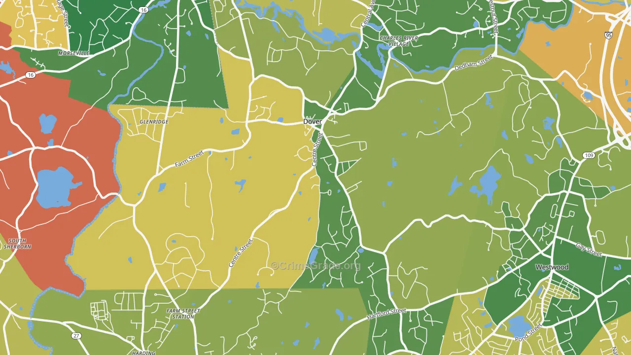Dover, MA Map of Murder Rates