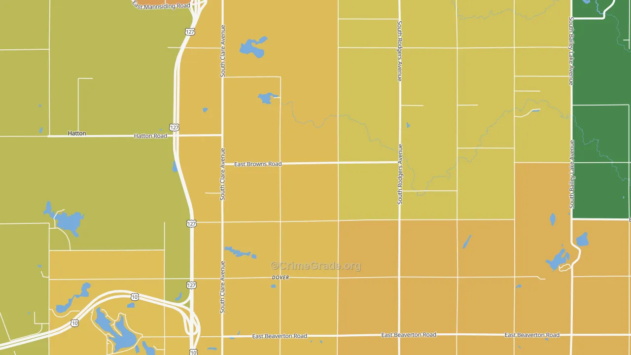 Dover, MI Map of Murder Rates