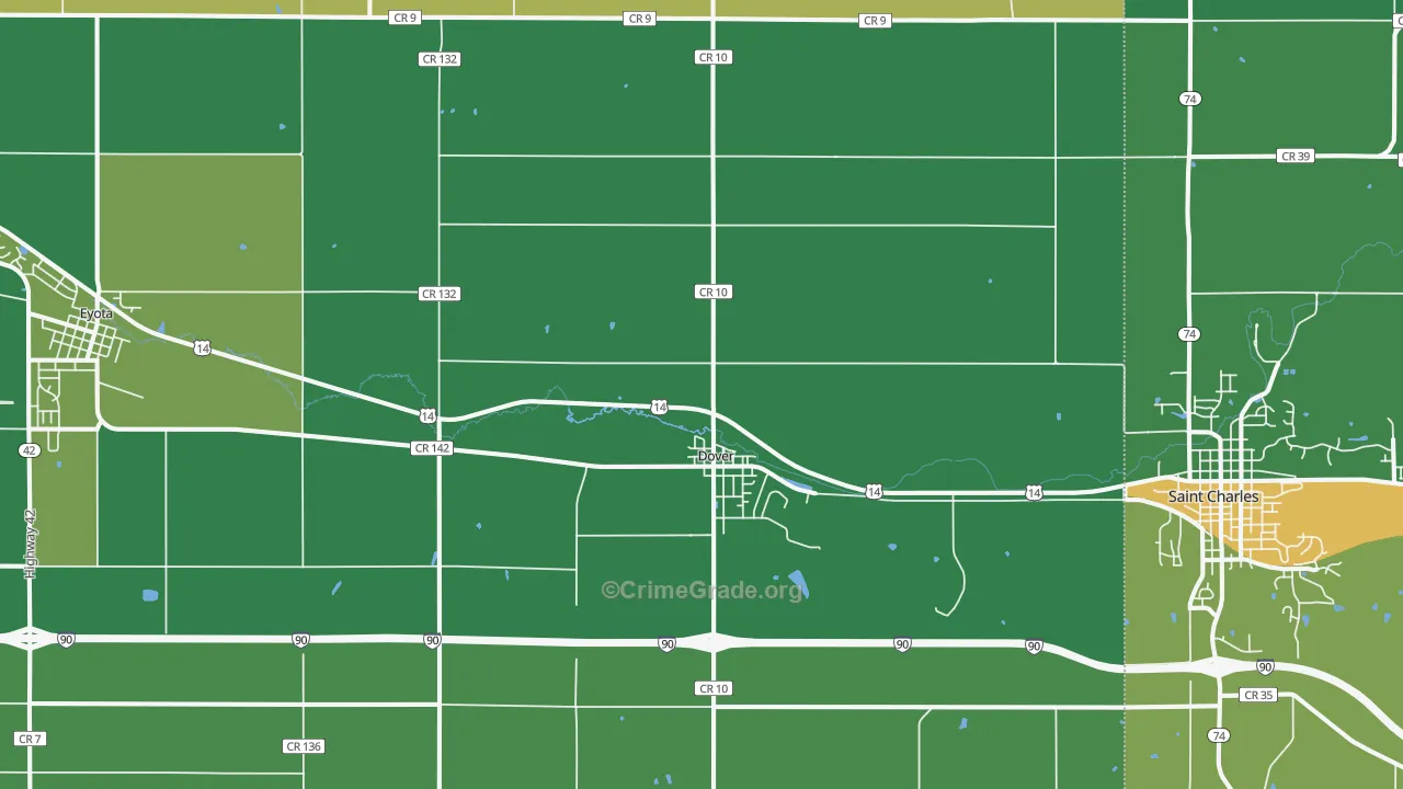 Dover, MN Map of Murder Rates