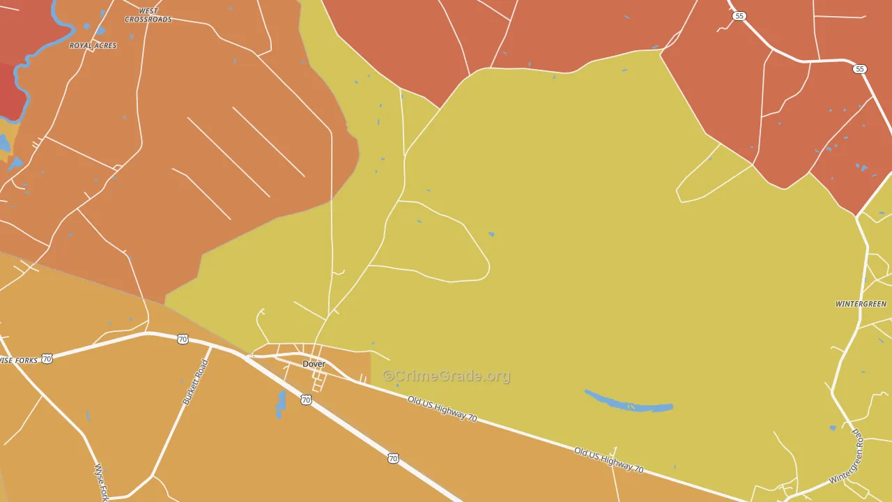 Dover, NC Map of Murder Rates